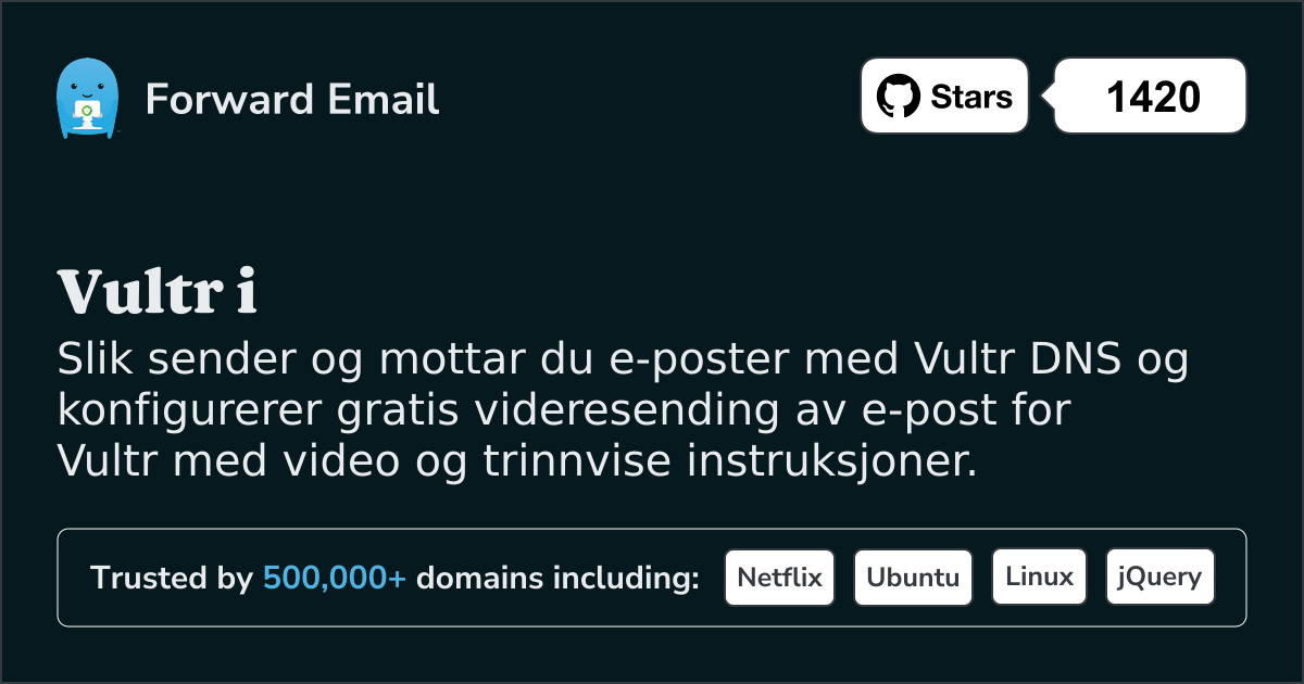 Slik konfigurerer du e-post med Vultr