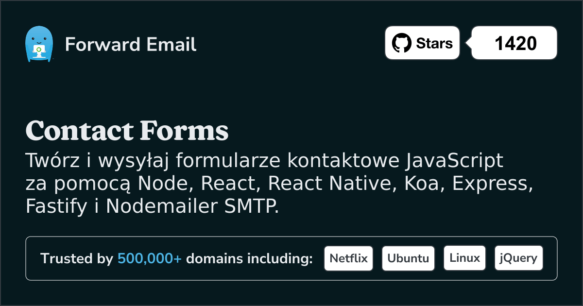 Formularze kontaktowe JavaScript Node.js