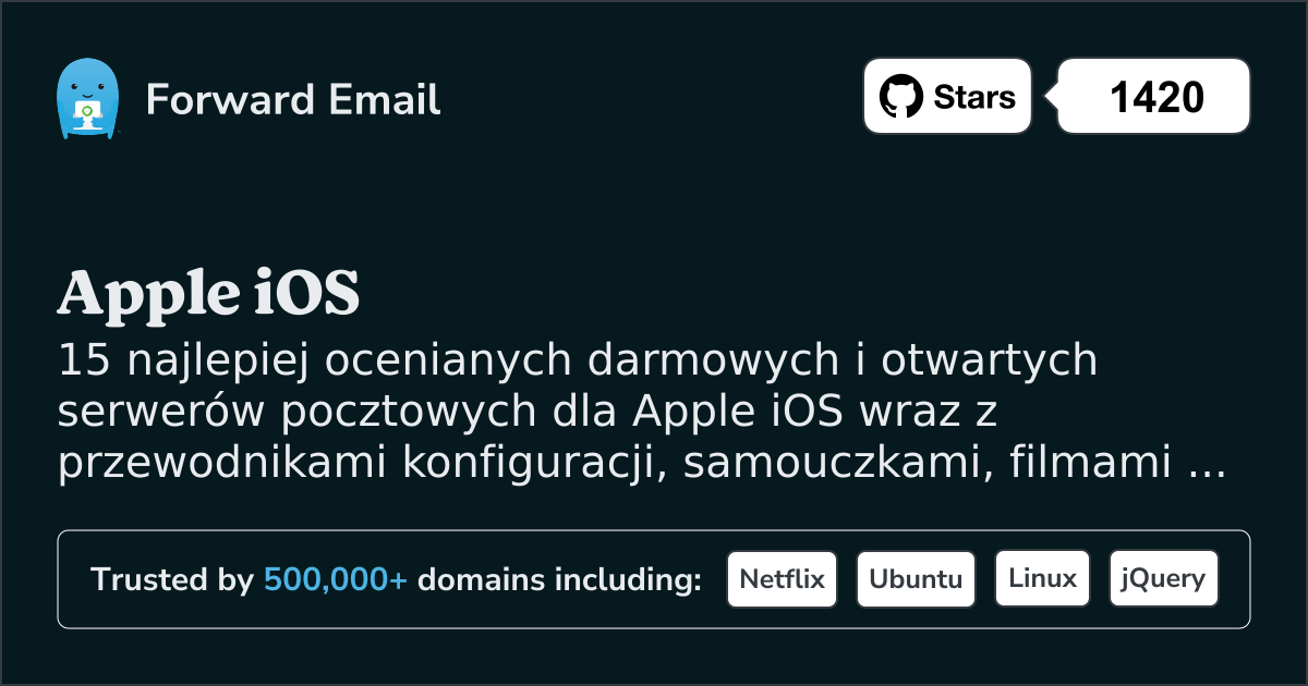 15 najlepiej ocenianych serwerów pocztowych Open Source dla Apple iOS w 2025