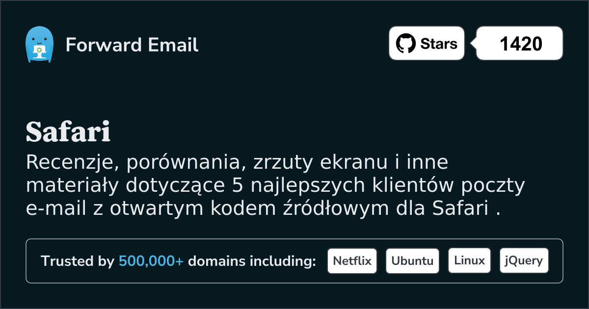 5 najlepszych klientów poczty e-mail Open Source dla Safari w 2025