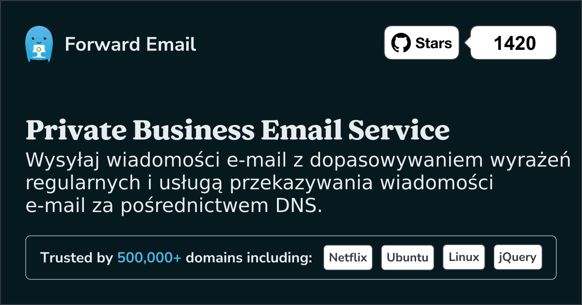 Wyrażenie regularne przekazywania poczty e-mail dla domen niestandardowych