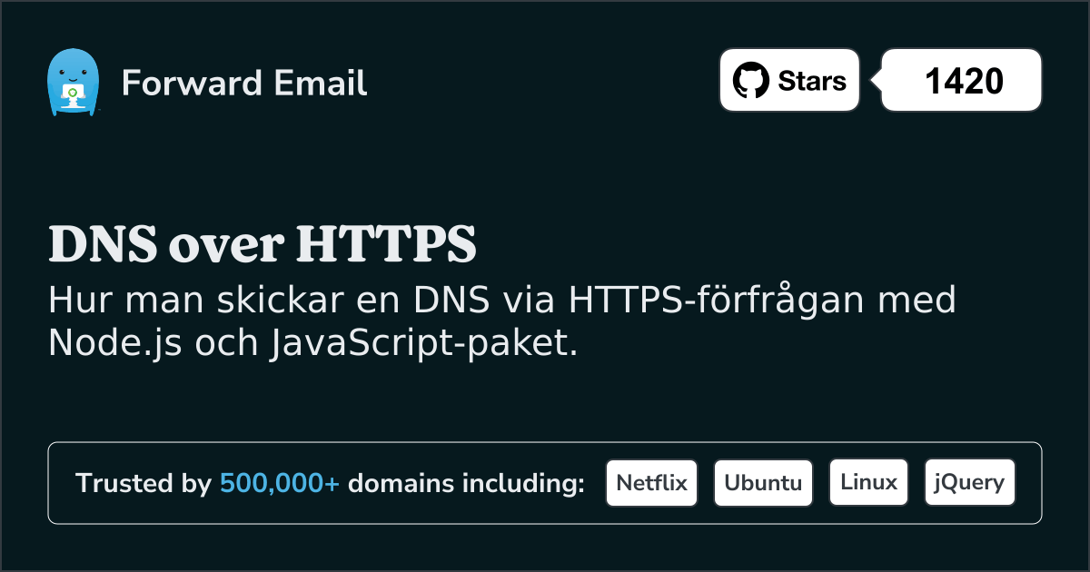 Node.js DNS över HTTPS