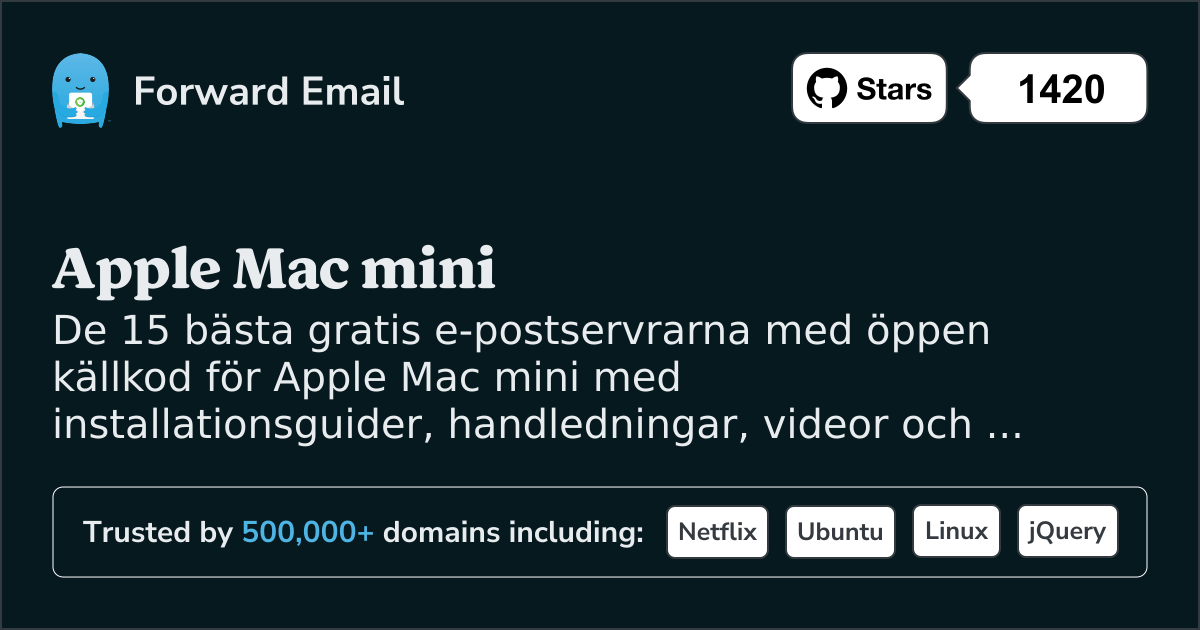 15 bästa e-postservrar med öppen källkod för Apple Mac mini 2025