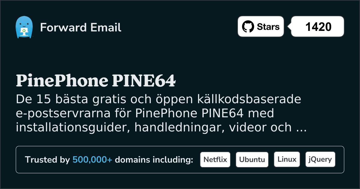 15 bästa e-postservrar med öppen källkod för PinePhone PINE64 2025