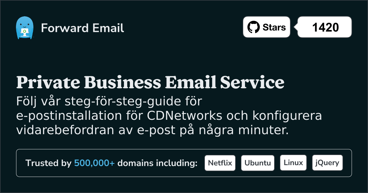 Hur man konfigurerar e-post med CDNetworks