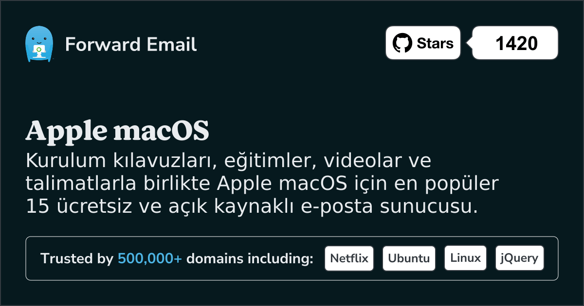 2025 Apple macOS için En Popüler 15 Açık Kaynaklı E-posta Sunucusu
