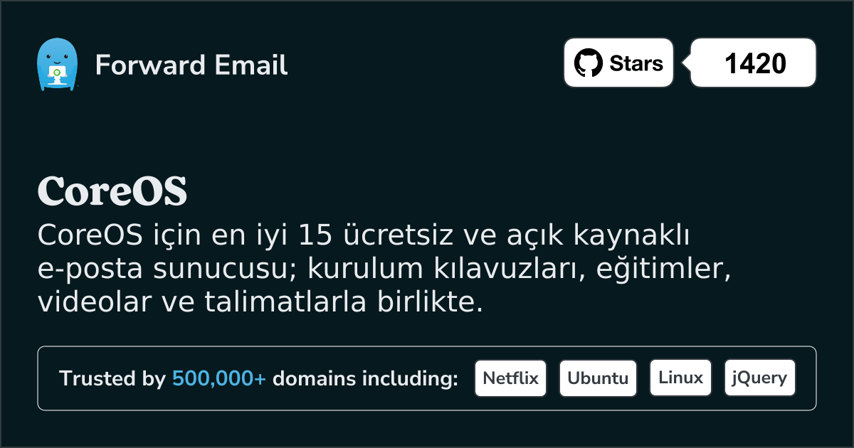 2025 CoreOS için En İyi 15 Açık Kaynaklı E-posta Sunucusu