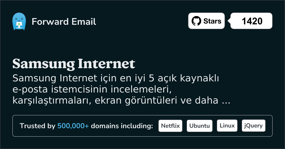 2025 Samsung Internet için En İyi 5 Açık Kaynaklı E-posta İstemcisi