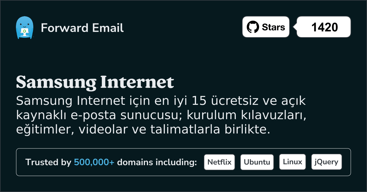 2025 Samsung Internet için En İyi 15 Açık Kaynaklı E-posta Sunucusu