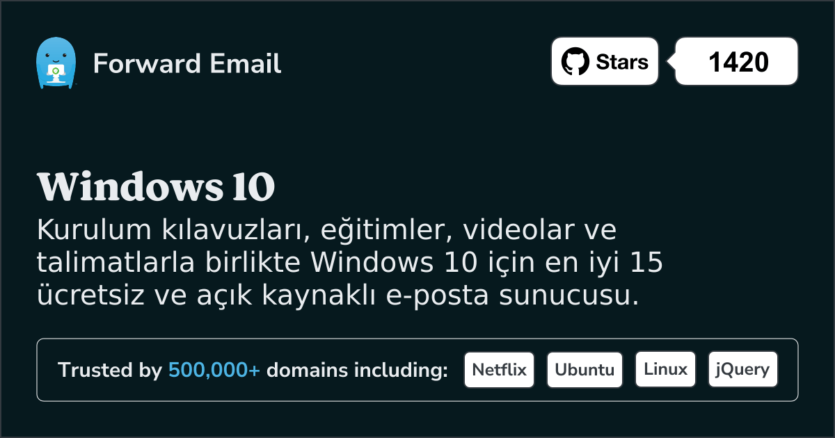 2025 Windows 10 için En İyi 15 Açık Kaynaklı E-posta Sunucusu