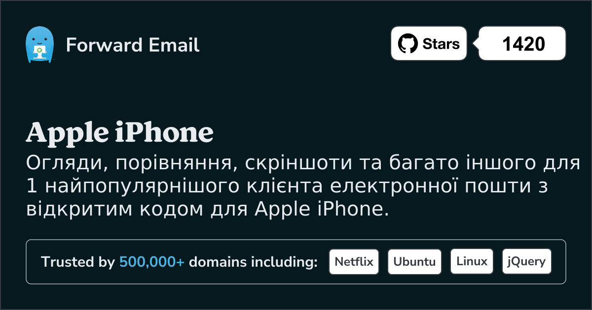 1 найпопулярніших поштових клієнтів з відкритим кодом для Apple iPhone у 2025