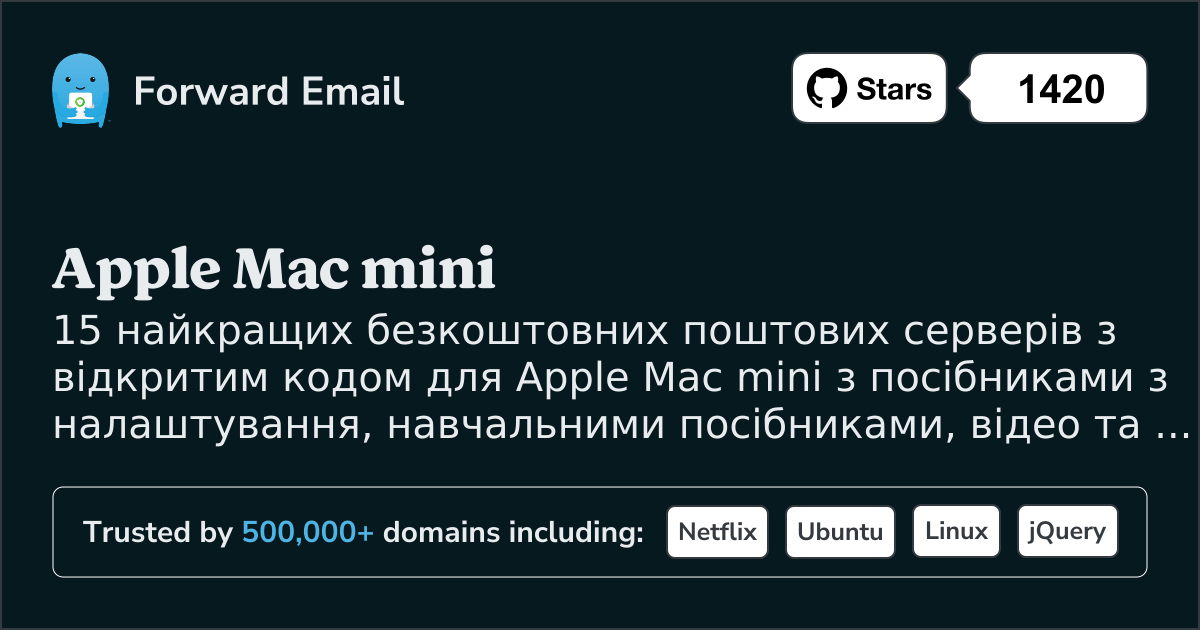 15 найкращих серверів електронної пошти з відкритим кодом для Apple Mac mini у 2025