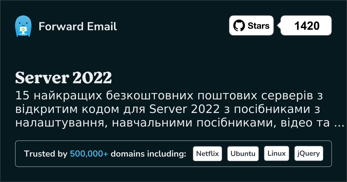 15 найкращих серверів електронної пошти з відкритим кодом для Server 2022 у 2025
